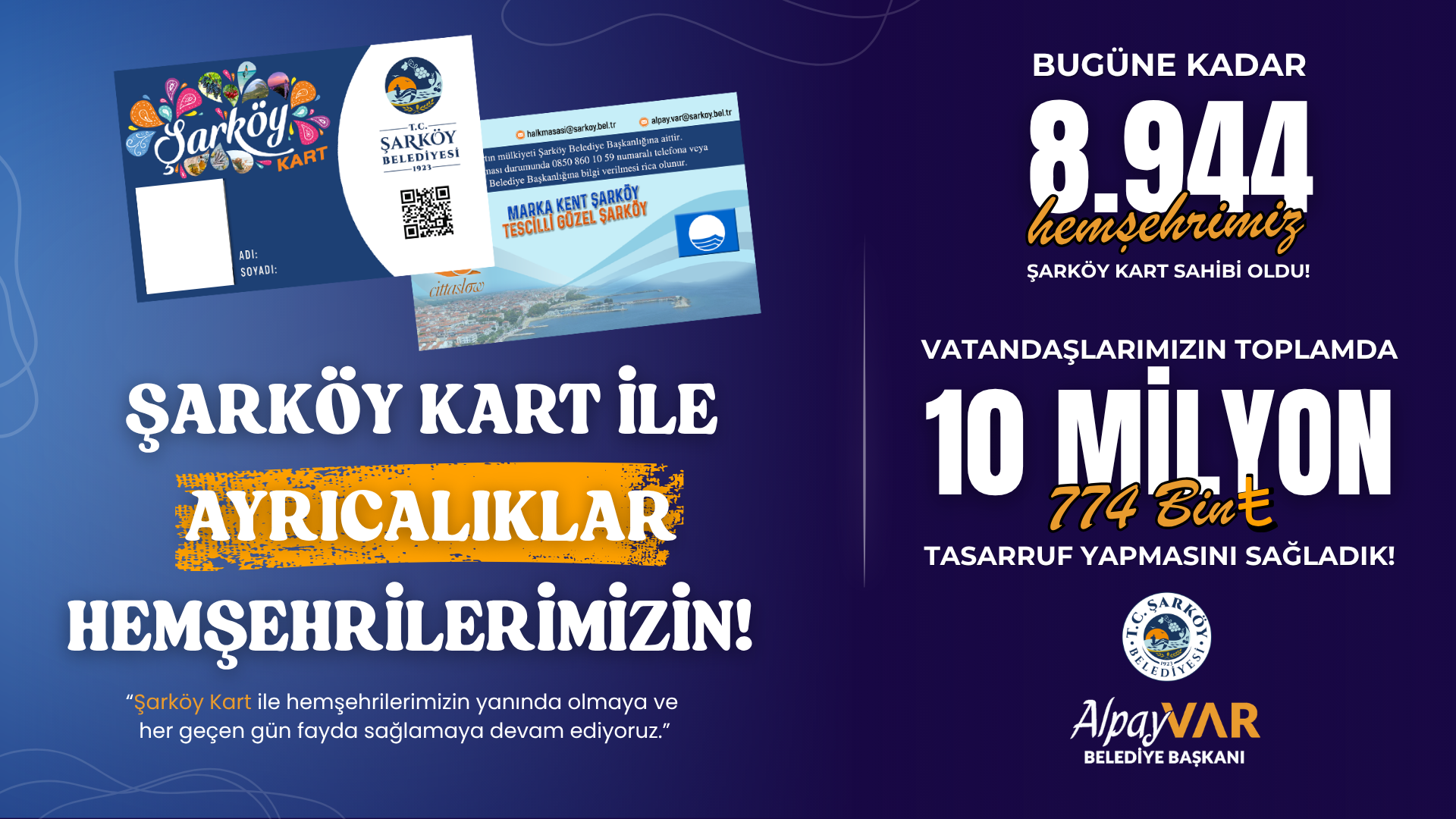 Şarköy Kart'ta Tasarruf 10 Milyonu Aştı