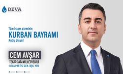 Tekirdağ Milletvekili Cem Avşar'ın Kurban Bayramı mesajı