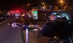 Üst geçidin ayağına çarptı: 1 ölü, 2 yaralı