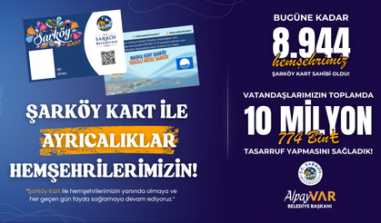 Şarköy Kart'ta Tasarruf 10 Milyonu Aştı