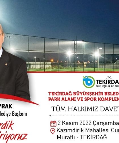 Muratlı' ya park Alanı ve Spor Kompleksi Açılıyor