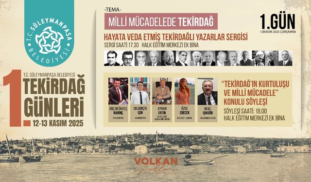 Tekirdağ Günleri Tarih, Kültür ve Sanatla Başlıyor